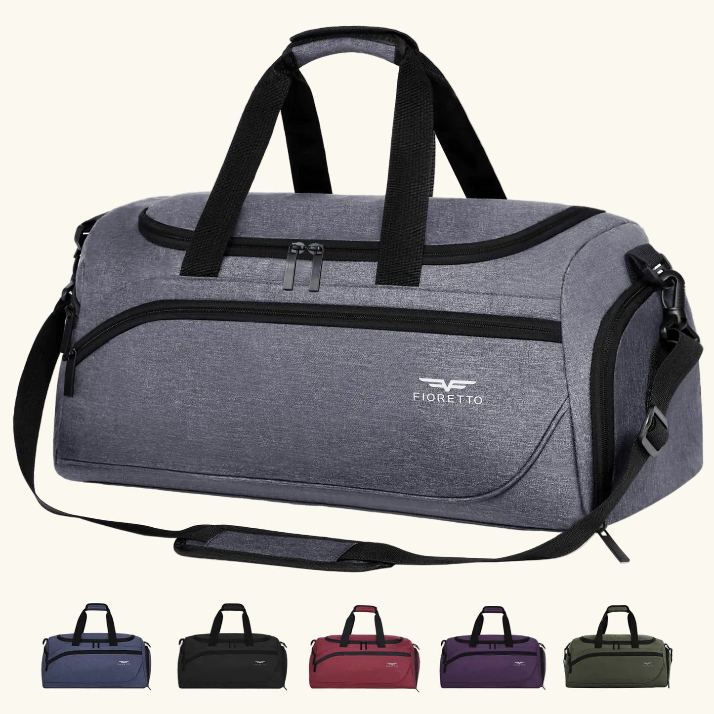 Fioretto 43L Gym Duffel – Foldable Travel & Weekender Bag