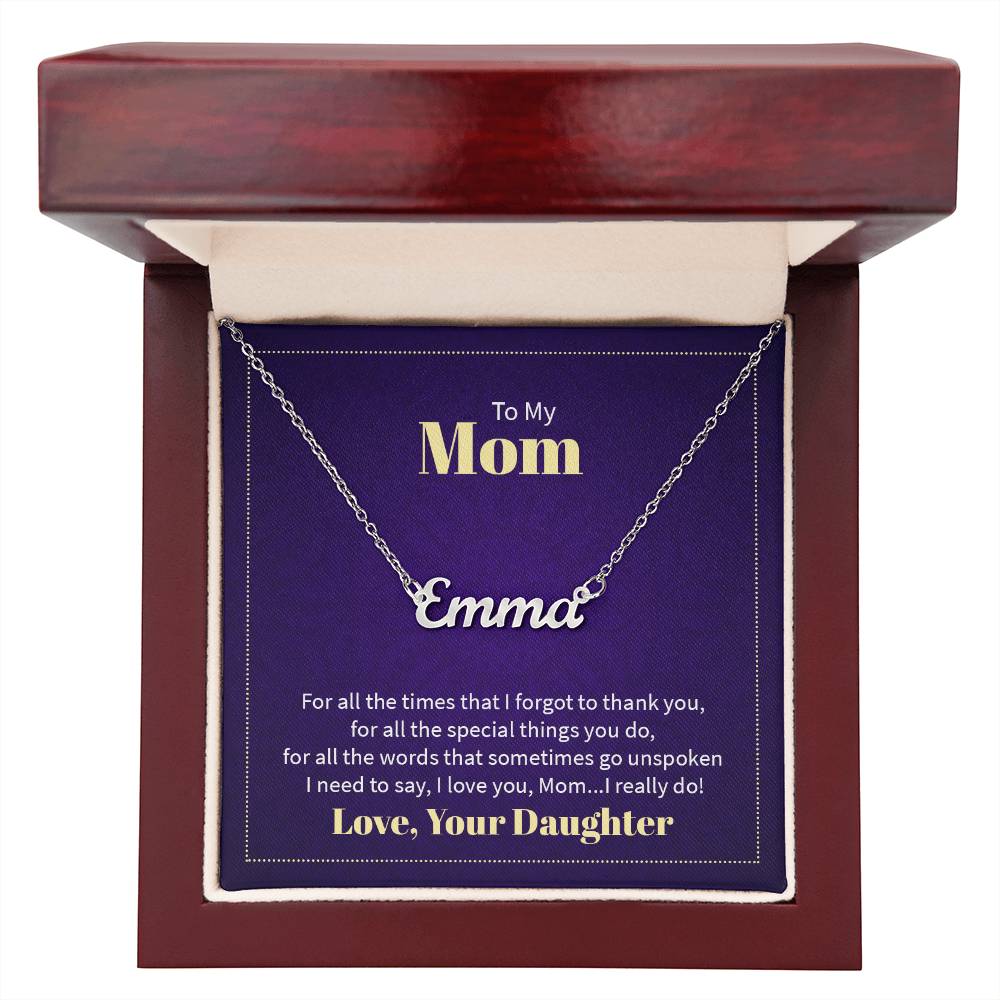 Custom Name Necklace - For Mom From Daughter - Simply Great Gear