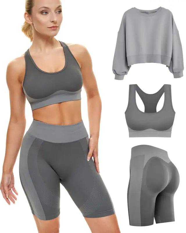 Gym Workout Set Women Shorts Bra Yoga Workout Outfit